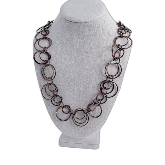 y2k Vintage Daisy Fuentes Circle Necklace Rings Bronze - Picture 2 of 6